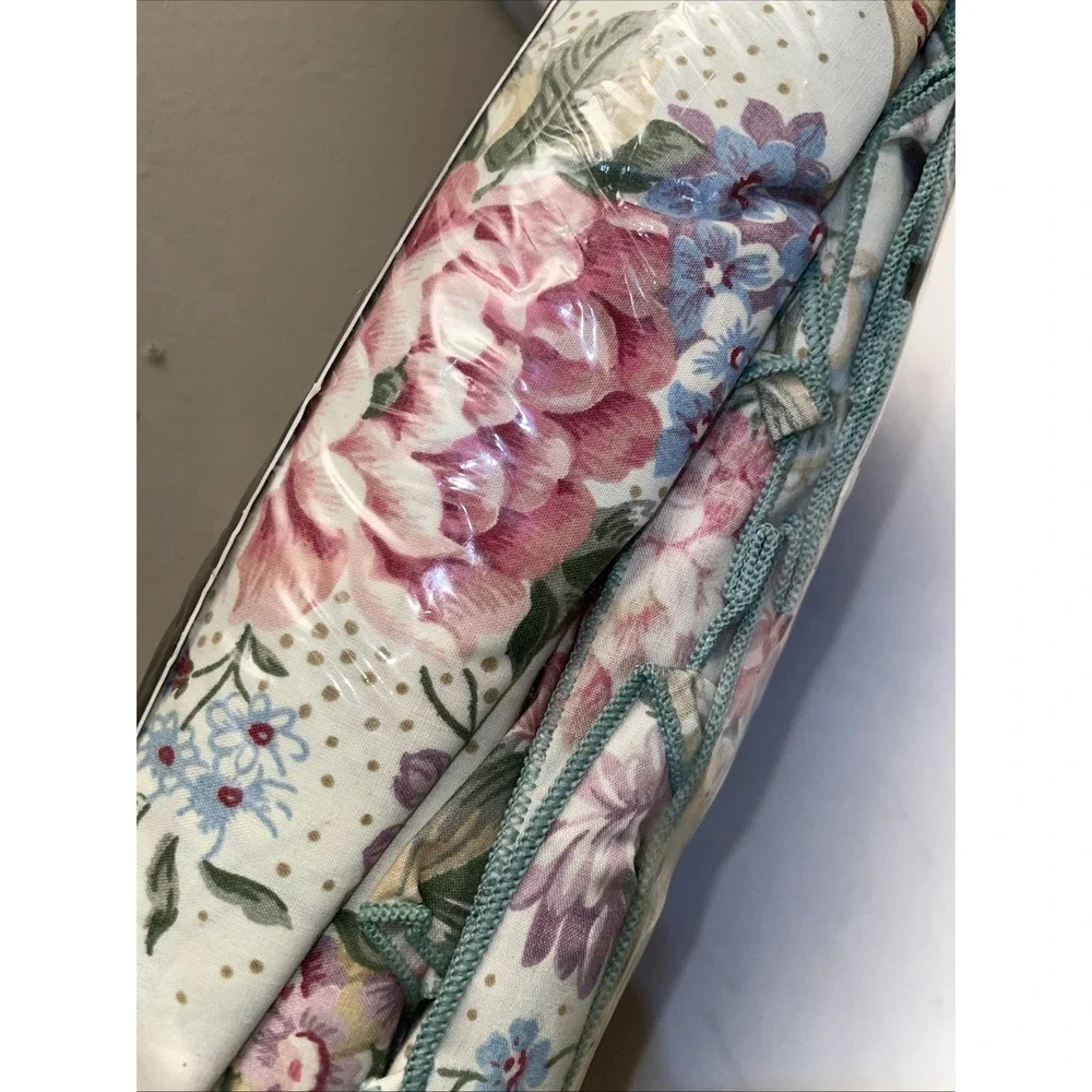 NEW VINTAGE Marthas Garden Full SHEET SET MARTHA STEWART Ruffled Victorian Roses
